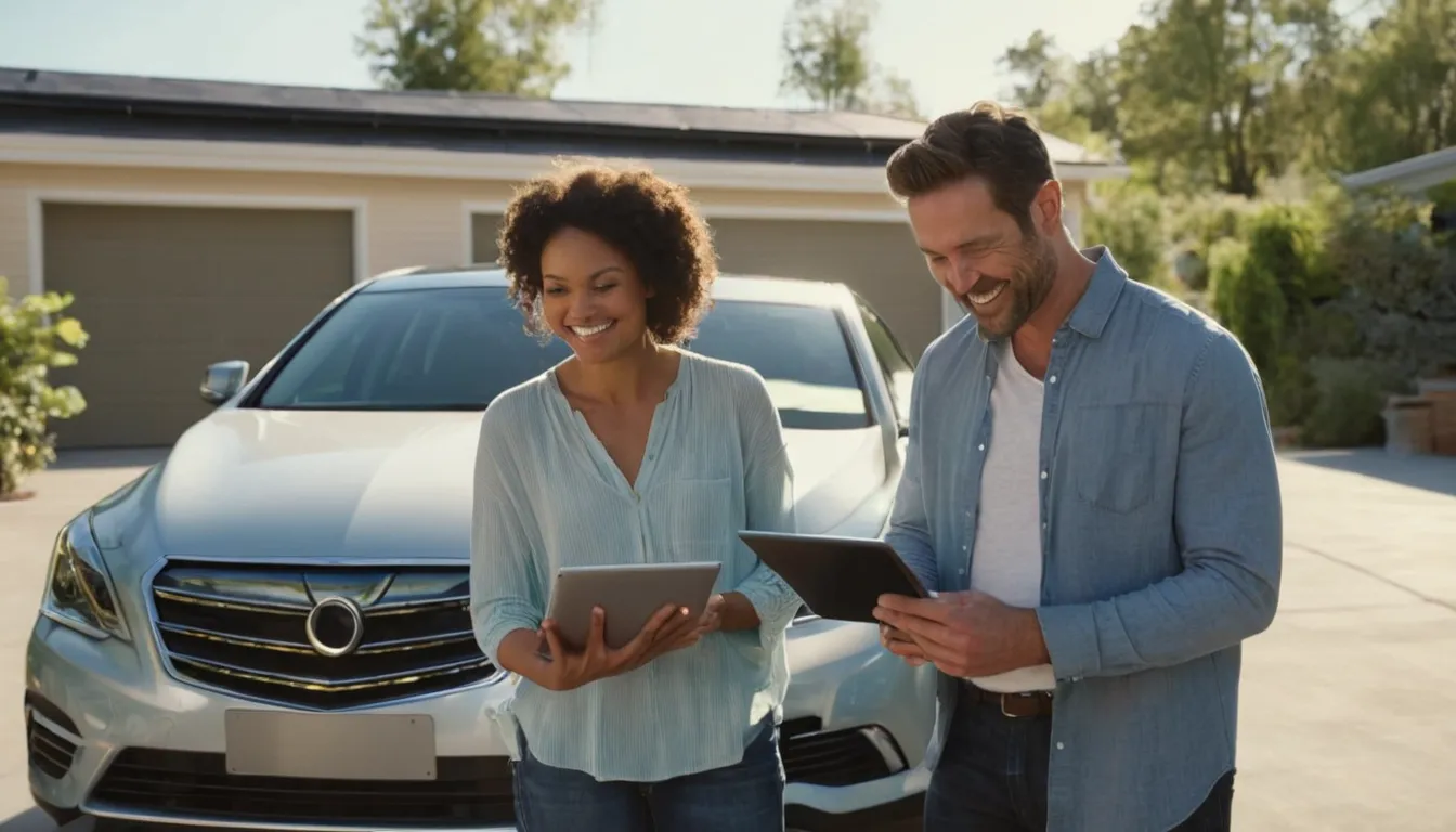 A homeowner reviewing a garage door quote with a local provider in the Hampshire area